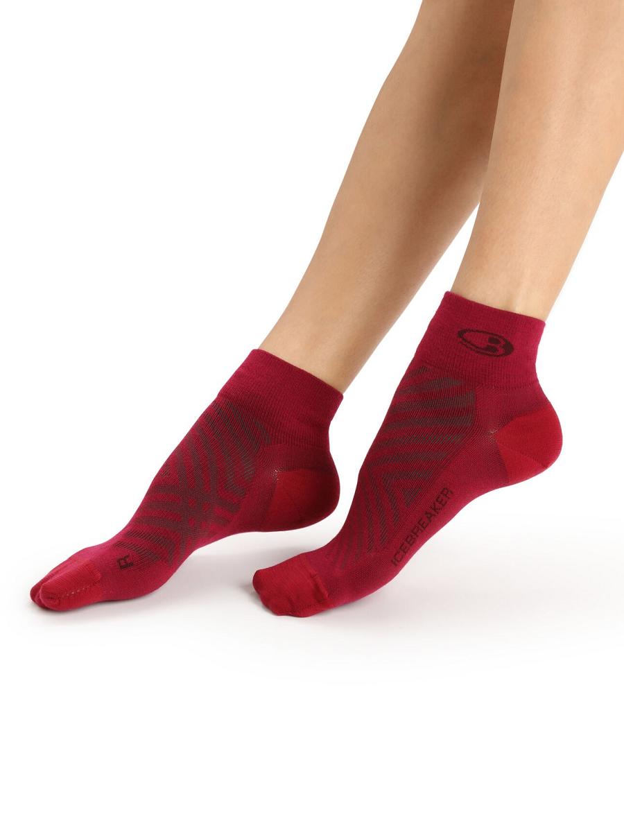 Cherry / Espresso Icebreaker Merino Run+ Ultralight Mini Women\'s Socks | AU 1410PJJQ